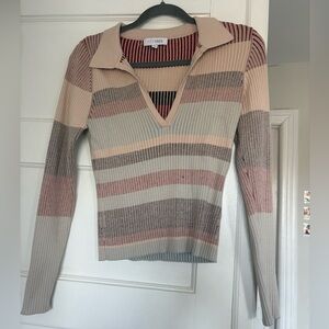 Intermix fitted polo sweater